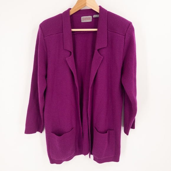 Worthington Sweaters - VTG Knit Cardigan Sweater Womens S Heavyweight Blazer Dopamine Art Teacher Retro
